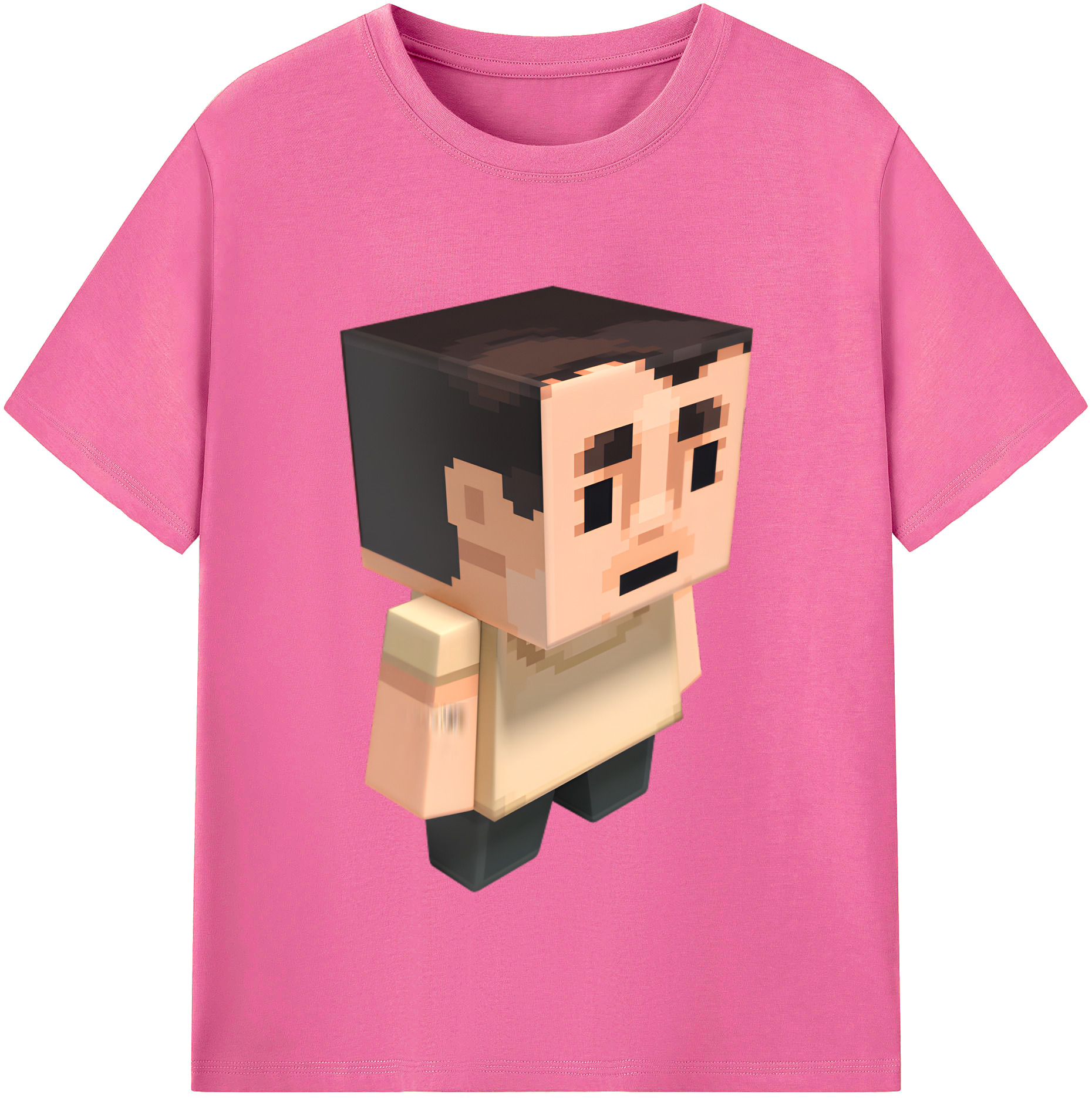 （画像用） マインクラフト ブロックの世界 Minecraft MC Block world レディースカジュアルプリントTシャツ（綿100％）